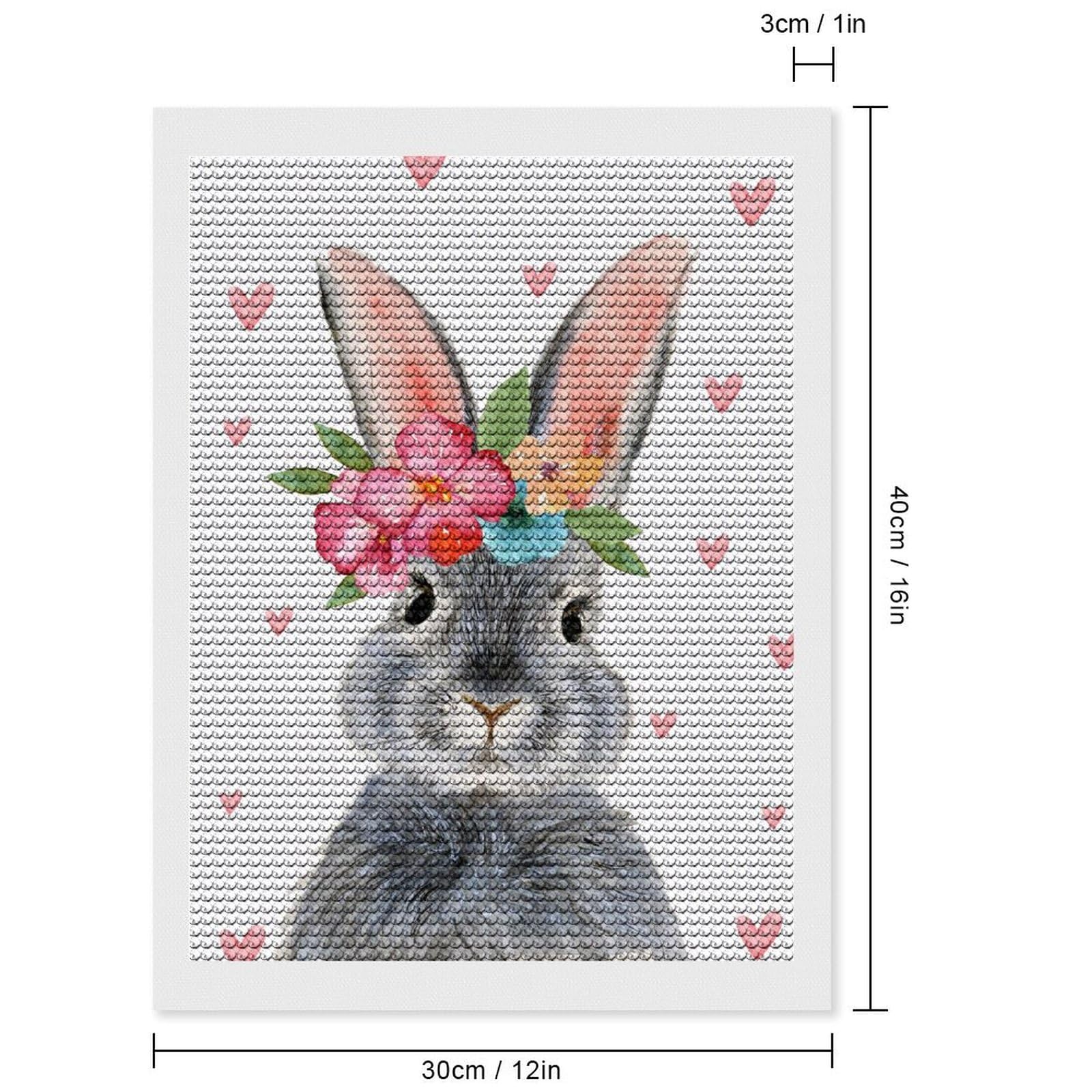Amazon | うさぎ 兎 ウサギ 花 ハート ダイヤモンドアートダイヤモンド