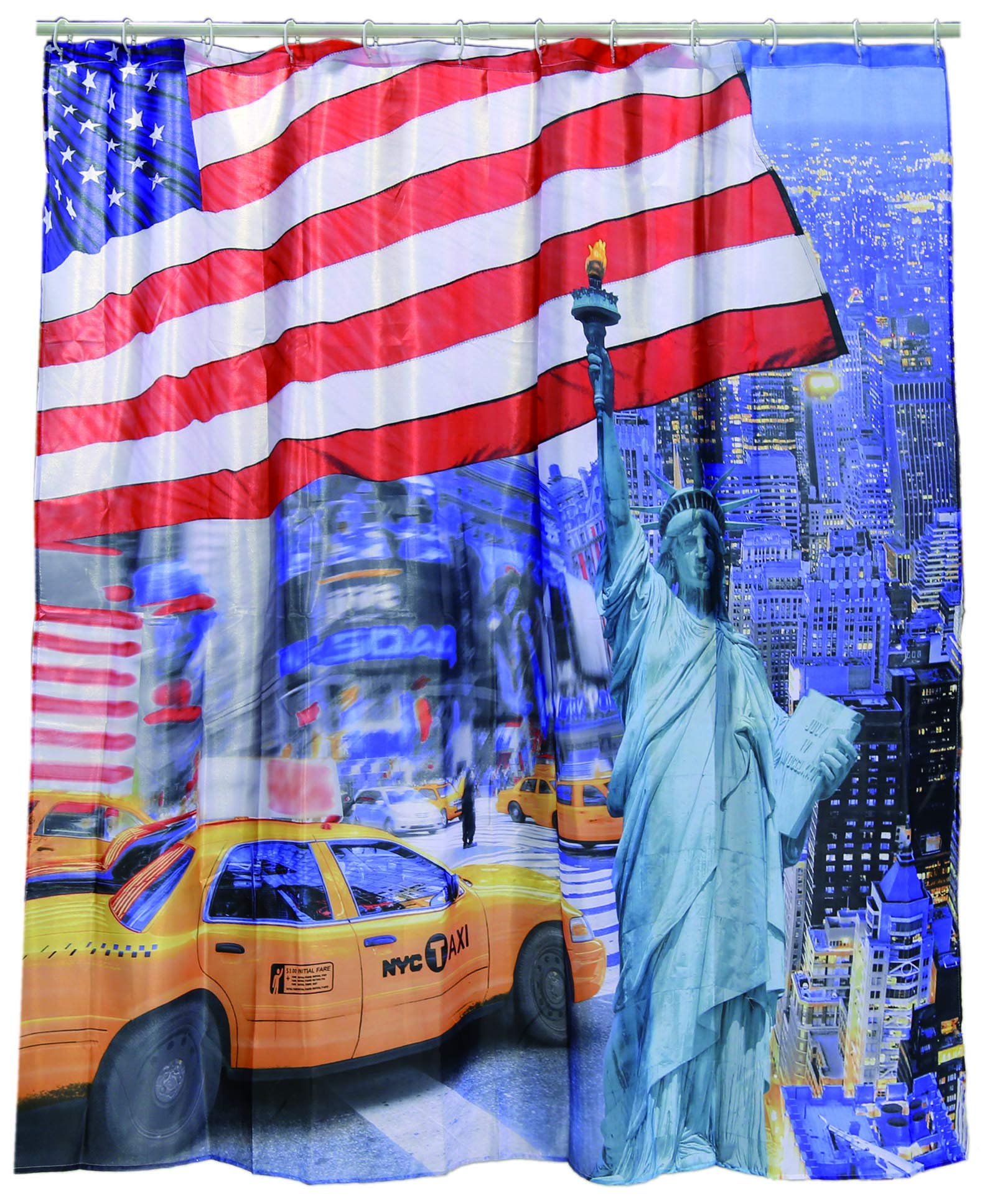 gift present - Ideal for any bath - New York City Shower Curtain - Ideal for Men Women Dad Mum - A Present for Birthday B'Day Fathers Mothers Day
