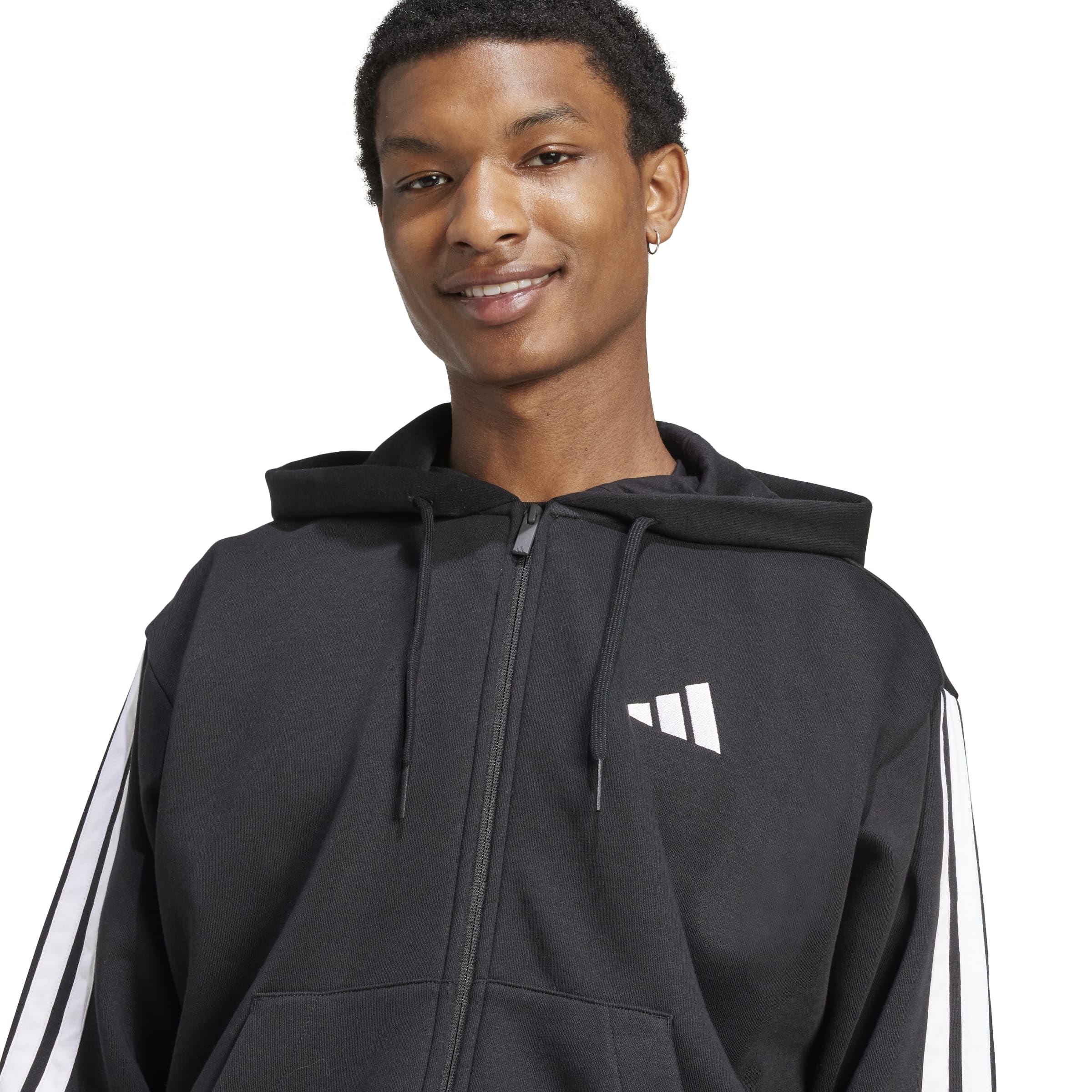 adidas Sudadera con Capucha para Hombre Essential Three Stripes de Forro Polar con Cremallera (1 Unidad)
