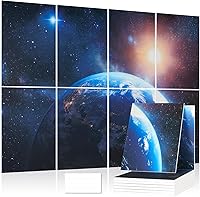 Vista 11 de DOLLAR BOSS Paneles acústicos de arte de pared, paquete de 8 paneles insonorizados de 48 x 32 pulgadas para pared, paneles decorativos de absorción