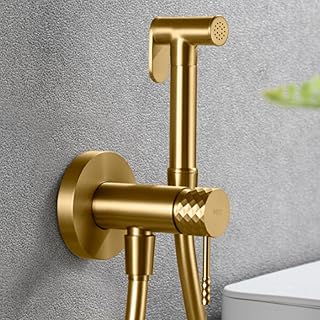 Comprar IMEX - Grifo Bidet para WC Empotrado Oro Cepillado | Ducha para Water con Agua Fria y Caliente | Ducha Higiénica para Inodoro con Rociador Bidé | Griferia Sustituto de Bidet | Serie Génova