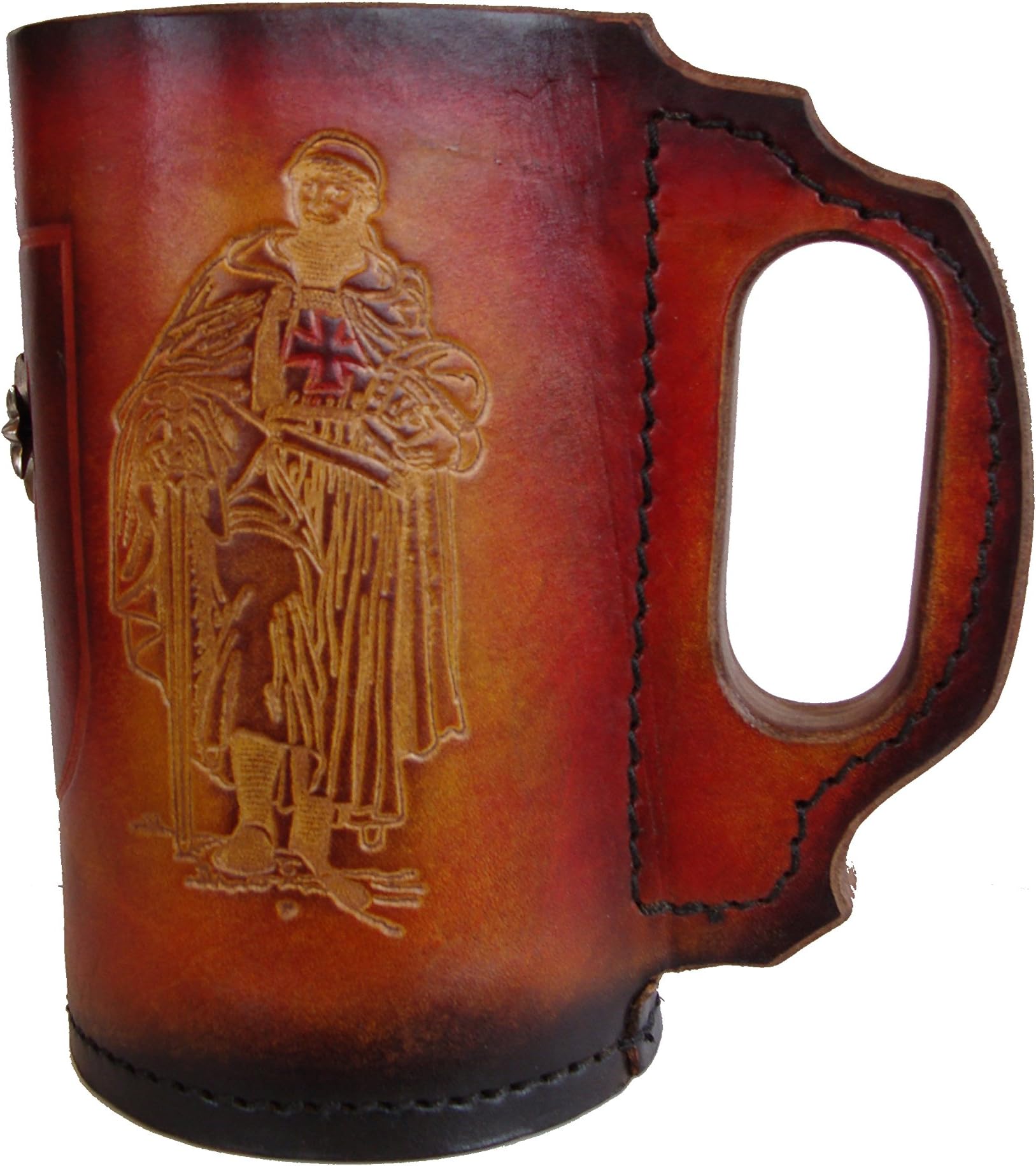 Renaissance Medieval Crusader Knight Leather Mug