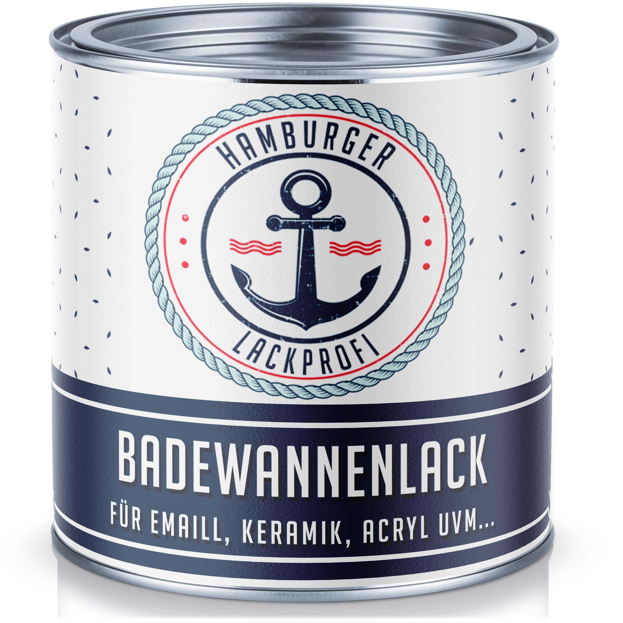 Badewannenlack GLÄNZEND Fehgrau RAL 7000 Grau Badewannenbeschichtung Emaille Farbe // Hamburger Lack-Profi (1 L)