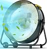 14000CFM High Velocity Drum Fan,30 Industrial Fan,360° Tilt with 2 Casters,Handle,3 Speed Heavy Duty Floor Fan for Shop, Factory,Garage,Commercial,Basement,Patio,ETL