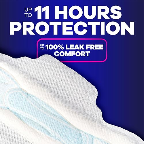 Miniatura 4 de Always Maxi Overnight Pads con alas para mujer, talla 4, absorción nocturna, sin perfume, 84 unidades (3 paquetes de 28)