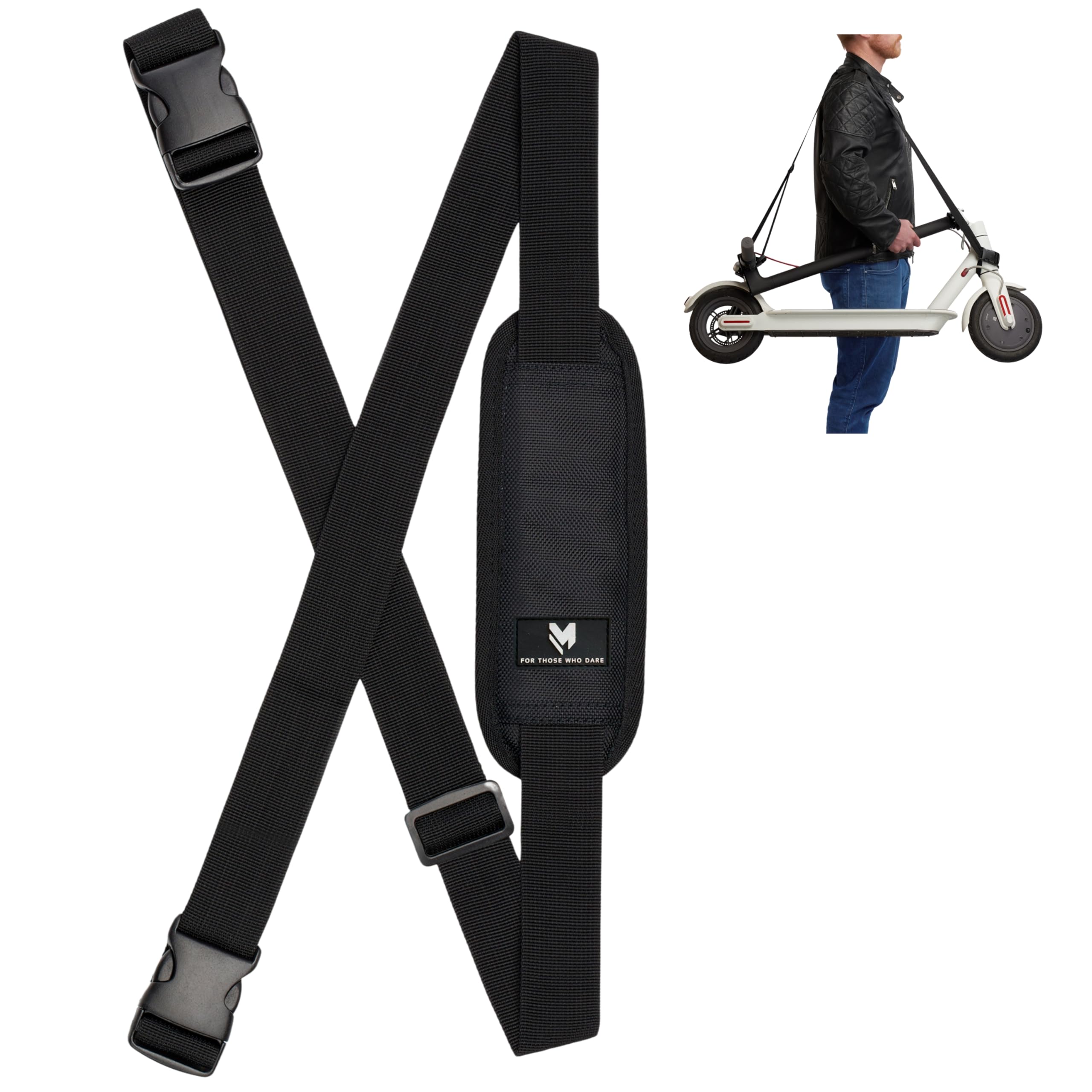 lamaki Correa de Transporte Ajustable Asa de Transporte Manual Correa de Hombro para Xiaomi Mijia M365 Ninebot ES1 / ES2 / ES4 Patinete eléctrico 110-160cm