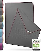 NirvanaShape® Hygienic Yoga Towel Non-Slip Hot Yoga Towel with Non-Slip Nubs for Yoga Mat 185 x 63 cm, grey