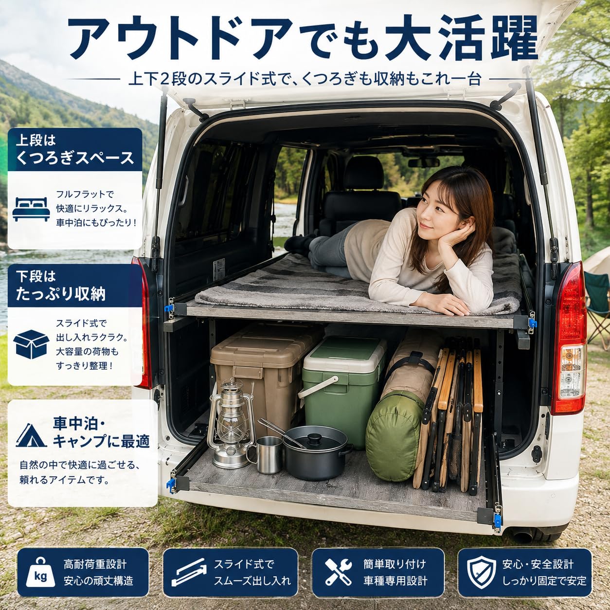 Amazon.co.jp: ハイエース 標準ボディー スーパーGL用 ベッドキット 2