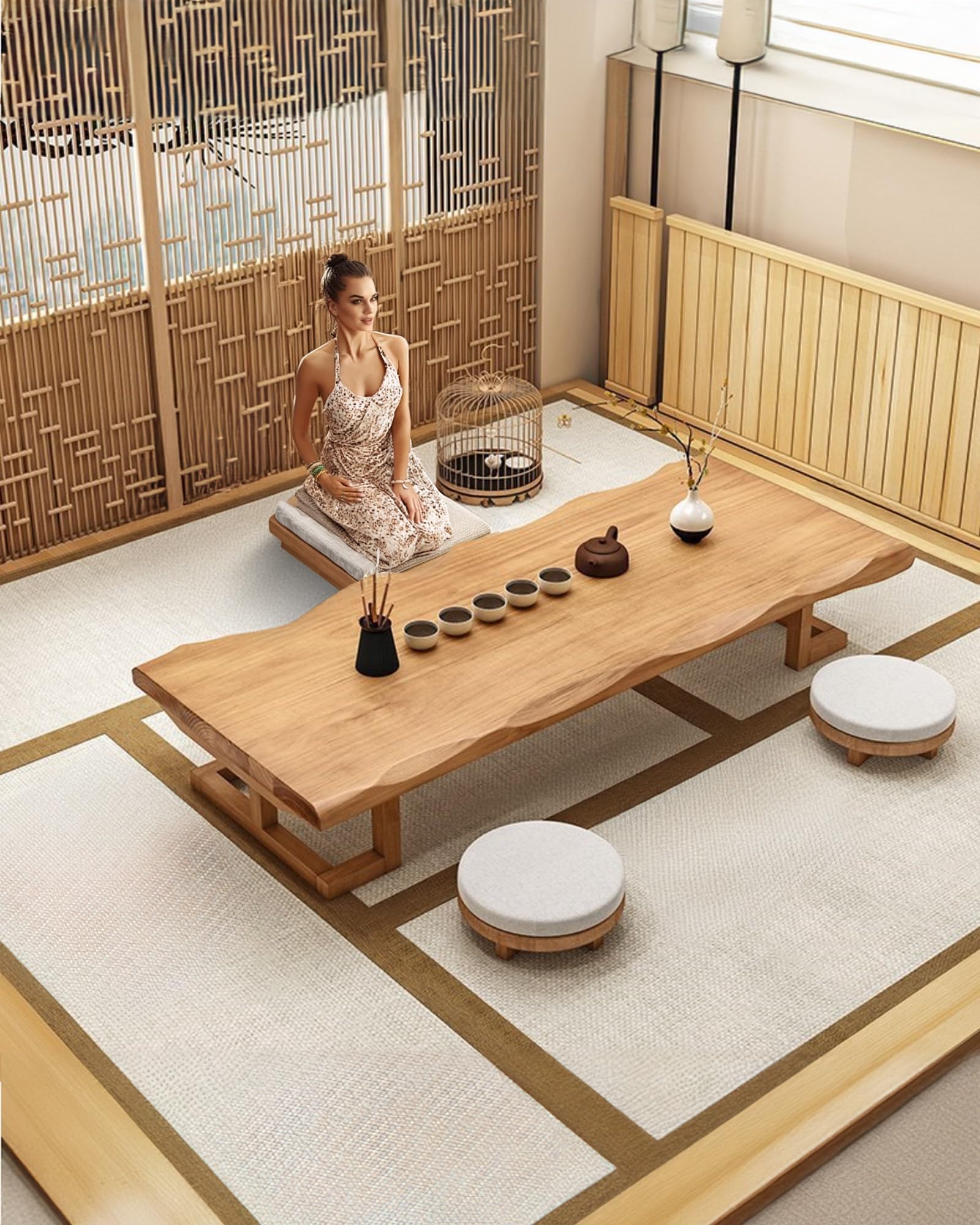 YAMA Table ウォルナット Amazon.com: Japanese Floor Low Table, Table for Sitting on the