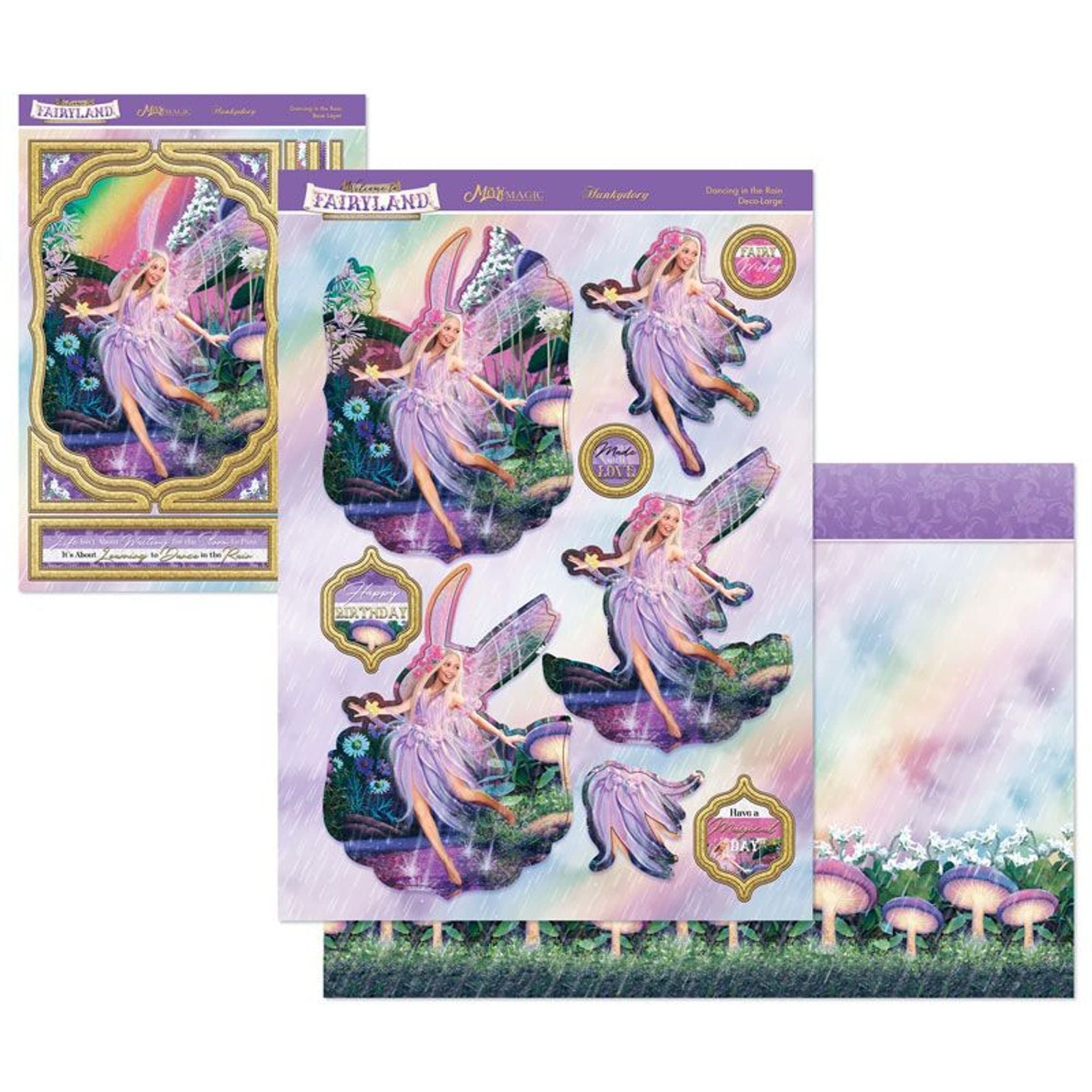 Hunkydory Crafts Welcome to Fairyland Mirri Magic Deco-Large Set - Dancing in The Rain