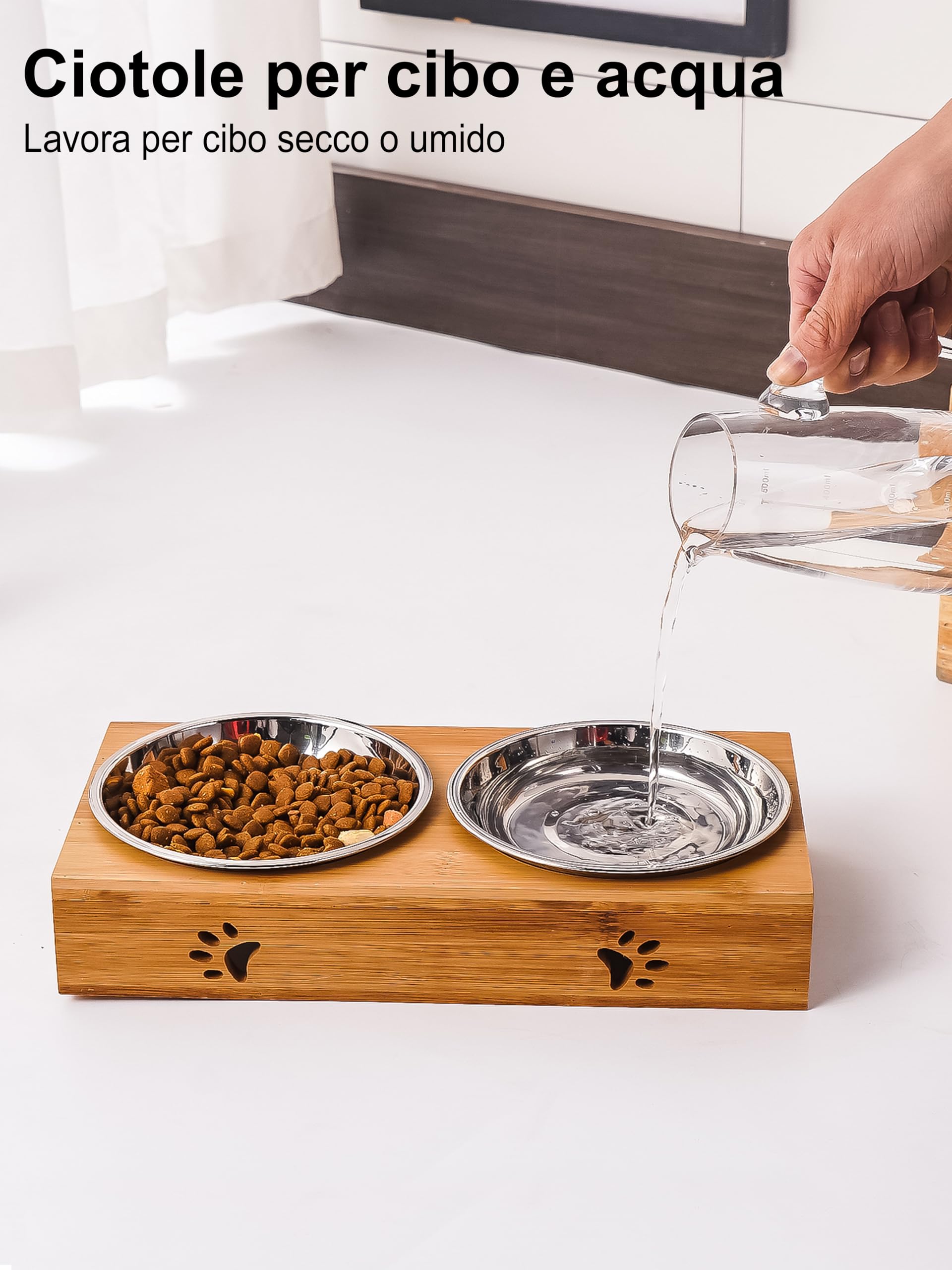 VENTION Ciotole per Gatti in Acciaio Inox Basic 320 ml, Ciotola di Cibo per Gatti Poco Profondi 14,6 cm, Set di 4 Ciotole di Sostituzione per Mangiatoie, Lavabili in Lavastoviglie