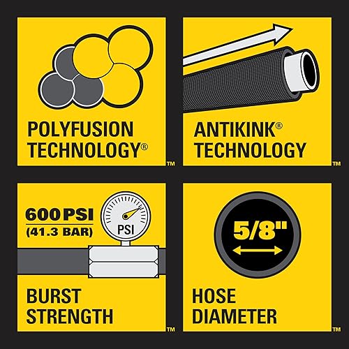Miniatura 7 de Stanley FATMAX - Manguera de jardín de tela con acoplamiento giratorio de 100 pies x 58 pulgadas