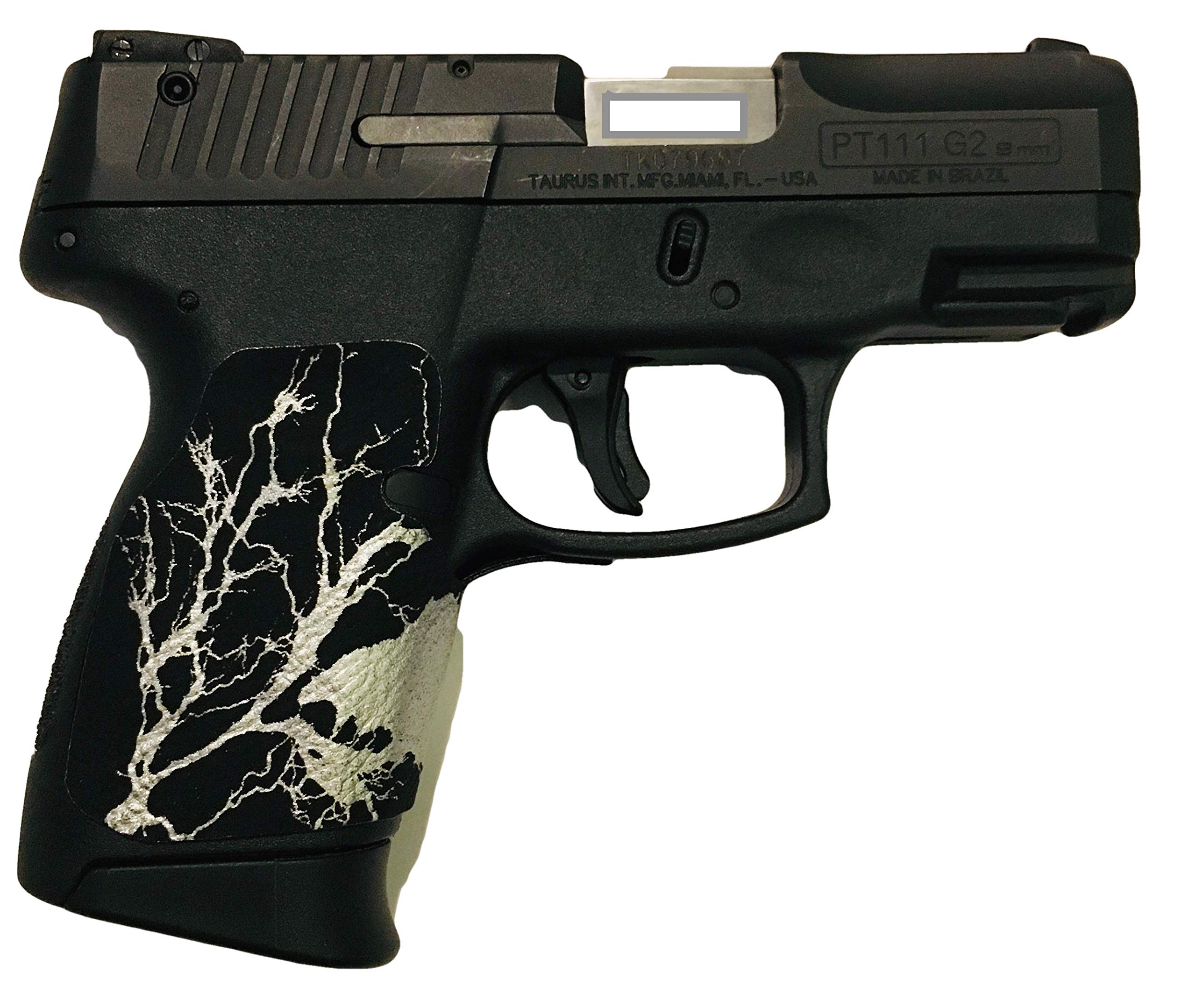 Tejas Products Taurus PT111 / G2 Engraved Leatherette Grips (Lightening Pattern)