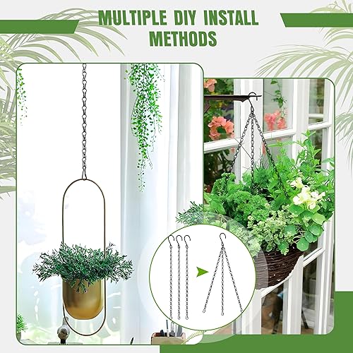 Miniatura 5 de XDW-GIFTS Paquete de 4 cadenas colgantes de 25.5 pulgadas con ganchos para colgar comederos de pájaros, macetas, linternas, campanillas de viento,