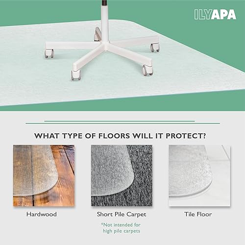 Miniatura 9 de Ilyapa - Tapete transparente para silla de oficina, escritorios y suelos de madera dura