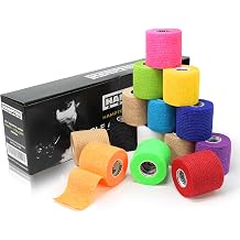 Hampton Adams | As Seen on Shark Tank | Self Adhesive Bandage Wrap 14-Pack | 15ft | Pet Safe | Breathable Athletic Elastic Cohesive Bandage for Sports Injury Ankle Knee Wrist sprains Rainbow Mix