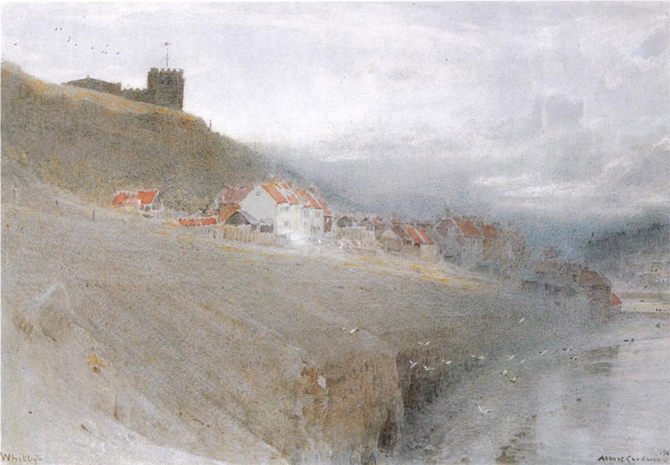 POSTERIIk Vintage Classic Picture Landscape Artwork Whitby Albert Goodwin Portrait Canvas Painting for Office Home Decor 60x90cm