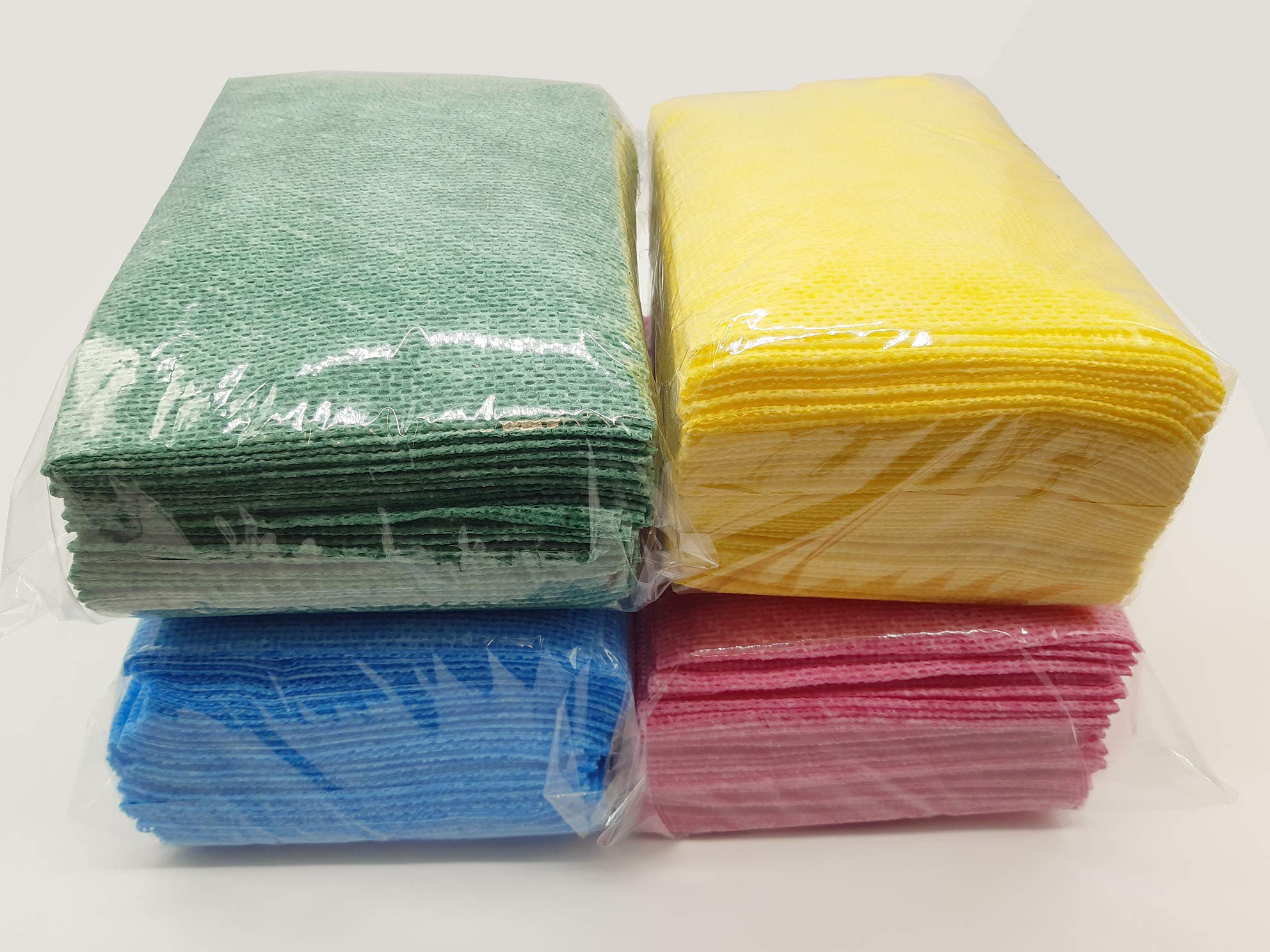 DSTOCK60-100 LAVETTES HACCP NON TISSÉES AJOURÉES 50 X 35 CM - (LOT DE 25 ROUGES - 25 BLEUES - 25 JAUNES- 25 VERTES) ANTIBACTERIENNE - GRANDE CAPACITÉ D'ABSORPTION - NETTOYAGE - HYGIÈNE
