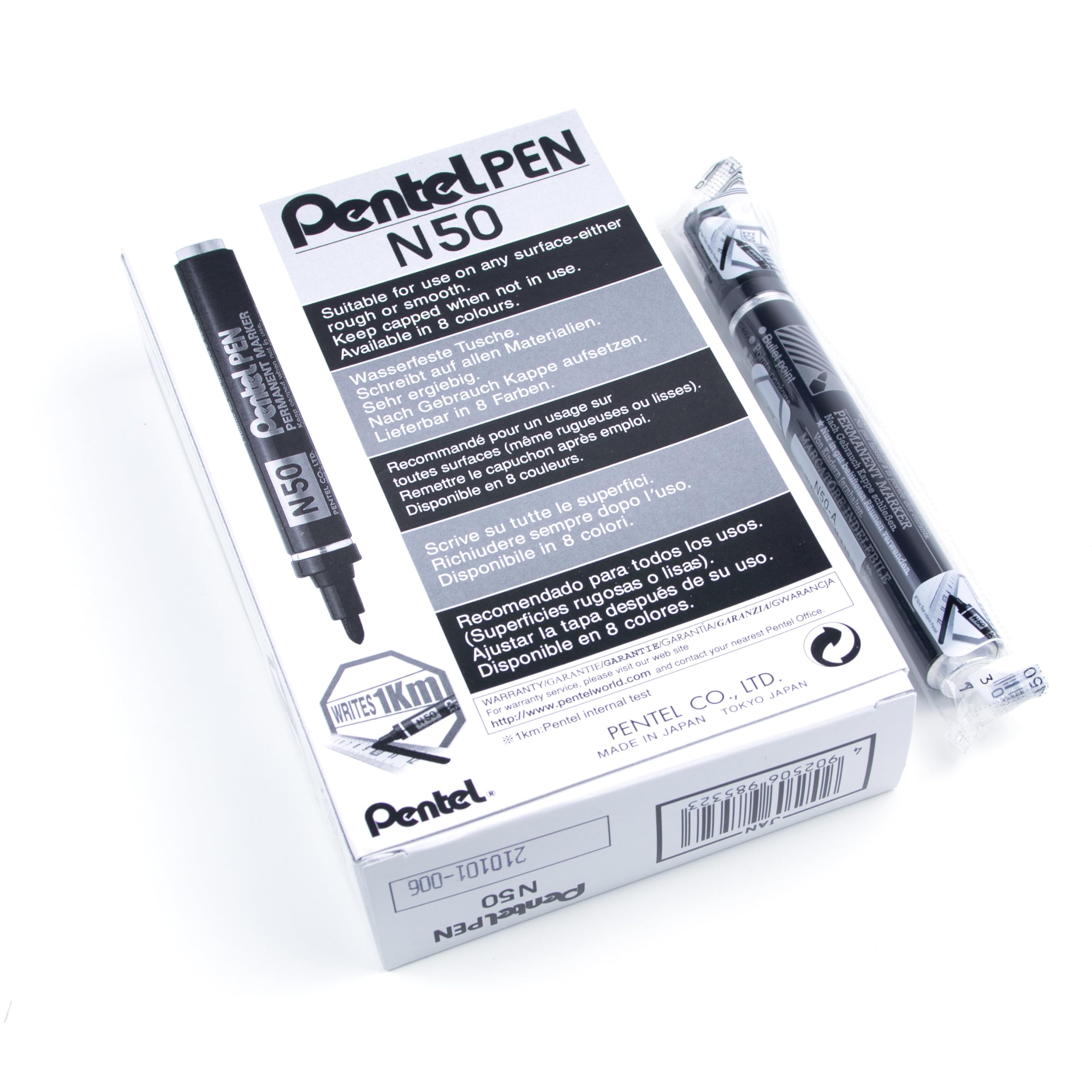 Pentel Marqueur Permanent Encre Noir Pointe Ogive. - Comparer Avec