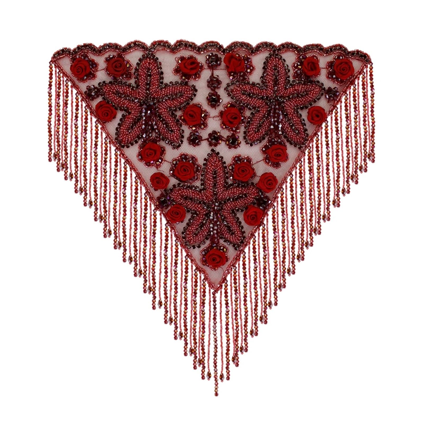 Haft koralikowy koronkowe aplikacje Vintage kwiatowy kołnierzyk elegancka dama kryształowa koszula ze strasami aplikacja na ramię 2 sztuki(A1 1piece)