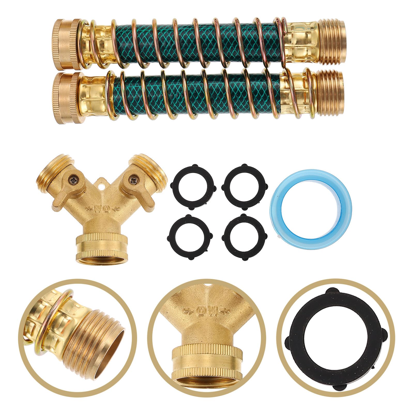 BESTonZON Adaptador de Grifo para Manguera de Conectores Duradero Distribuidor de Agua de Vías para Jardín y Riego Exterior Protección Antienredos para Mangueras y Fácil de Guardar