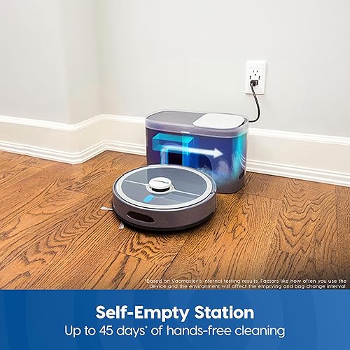 Miniatura 2 de Vacmaster V10i - Robot aspirador y trapeador 3 en 1 con estación de autovaciado durante 45 días, navegación LiDAR, succión fuerte de 3000 Pa, mapeo