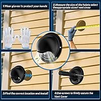 Vista 7 de Hon&Guan - Cubierta de ventilación para secadora exterior de 4 pulgadas con amortiguador, cubierta de ventilación redonda de pared de acero Negro