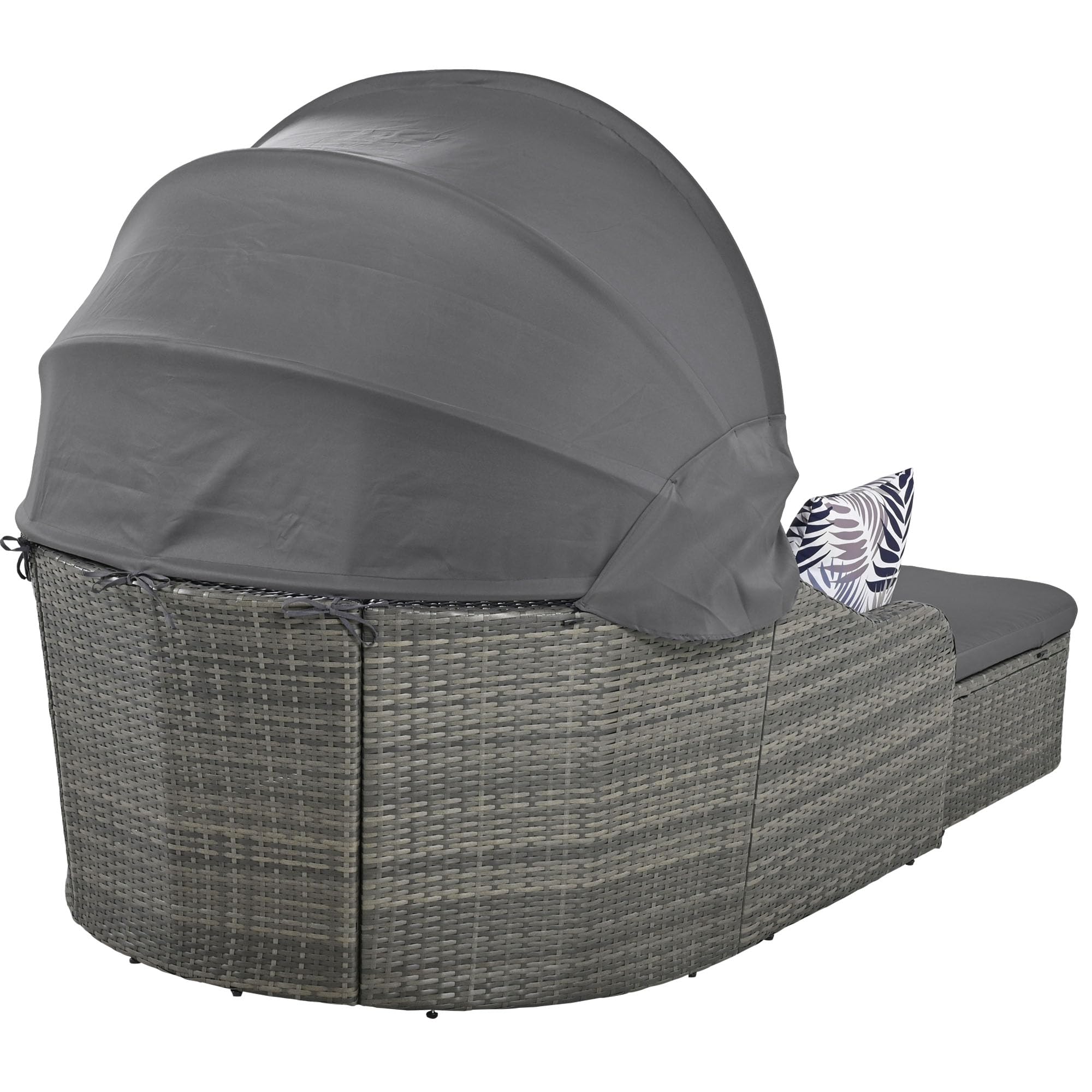 Merax Garten Daybed Sonneninsel Rattan 2 Personen, verstellbar Dach und Rückenlehne, Gartenliege Daybed wetterfest, Outdoor Lounge Balkonmöbel Terrassenmöbel inkl. 4 Kissen mit abnehmbaren Bezügen