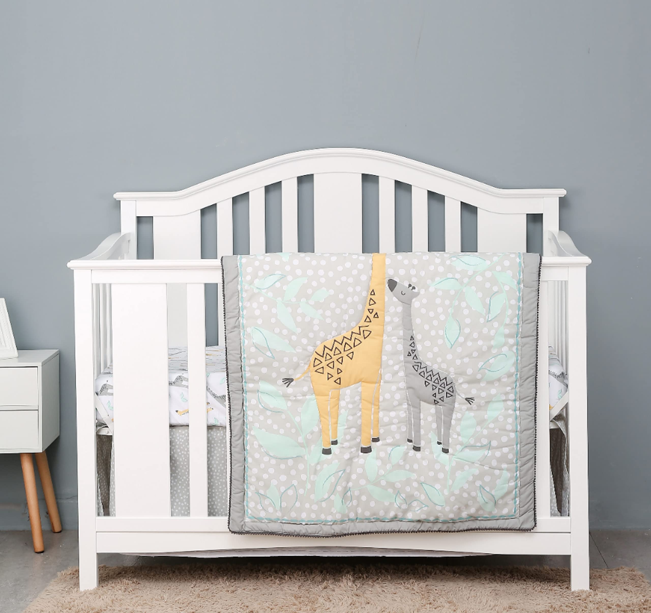 silver crib bedding