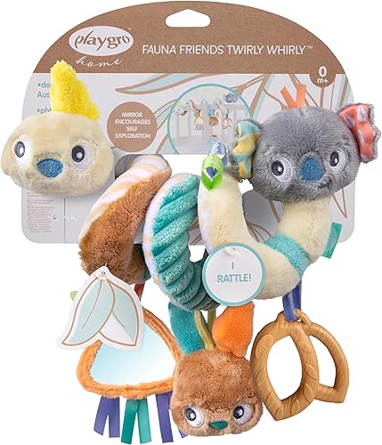 Miniatura 6 de Playgro Fauna Friends Twirly Whirly - Juguete de actividad en espiral interactivo para bebés, con adorables personajes engreídos, koala y canguro,