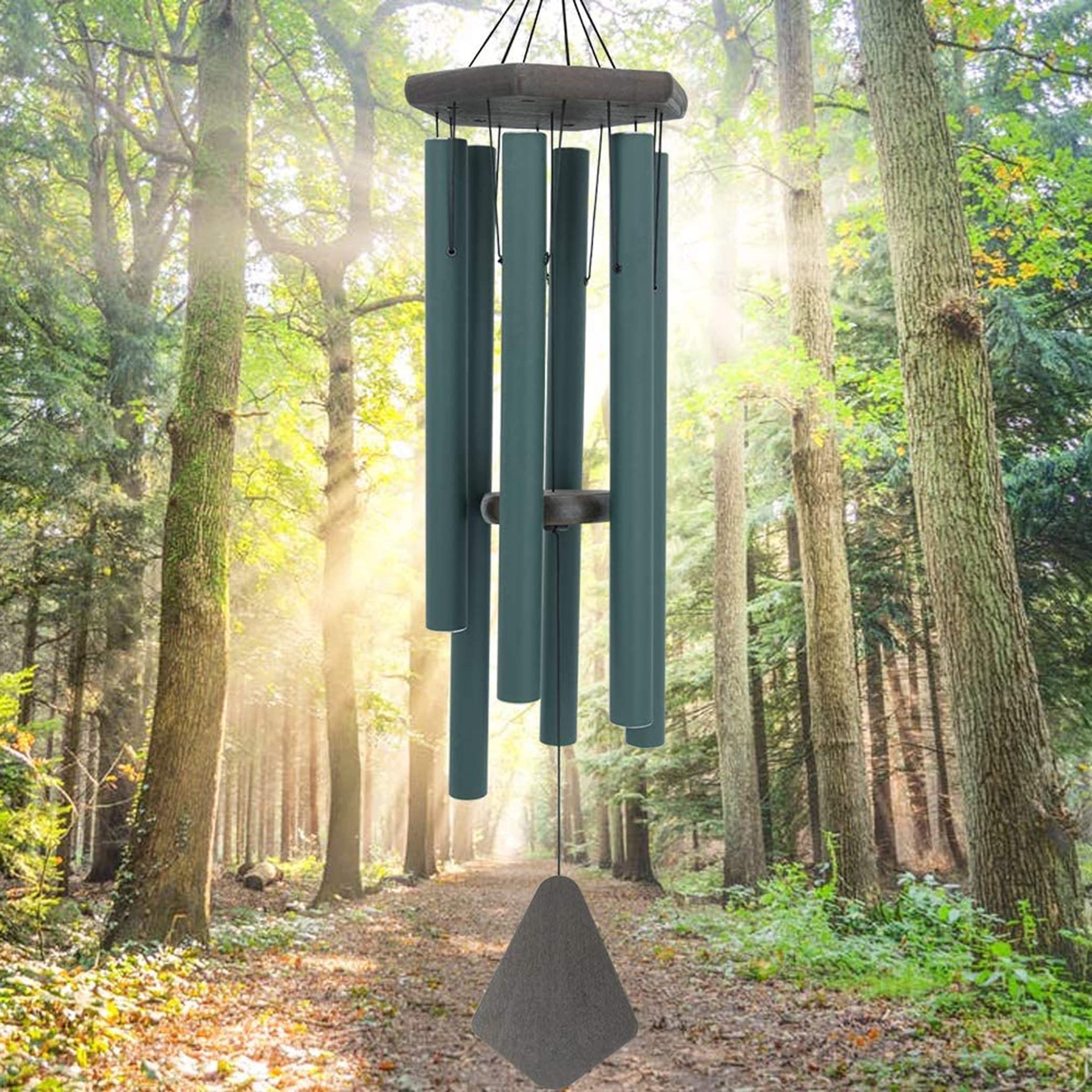 Large Wind Chime - Forest Green - Relaxation & Gift -8