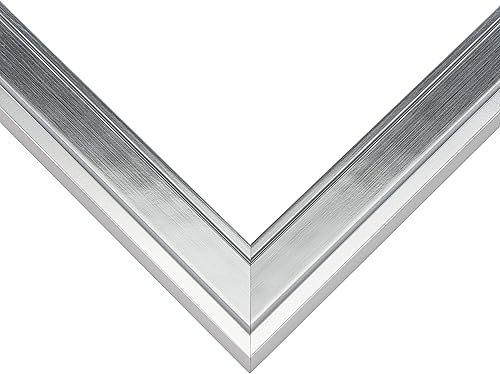 Miniatura 3 de Poster Palooza Marco de fotos contemporáneo de madera plateada de 30 x 40 pulgadas, completo con marco acrílico, respaldo y herrajes de grado de