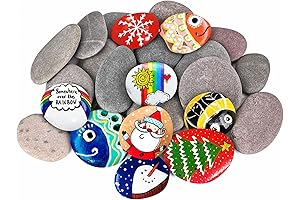 River Rocks for Painting 25 Pcs Large 2-3 Inch Flat Smooth Painting...