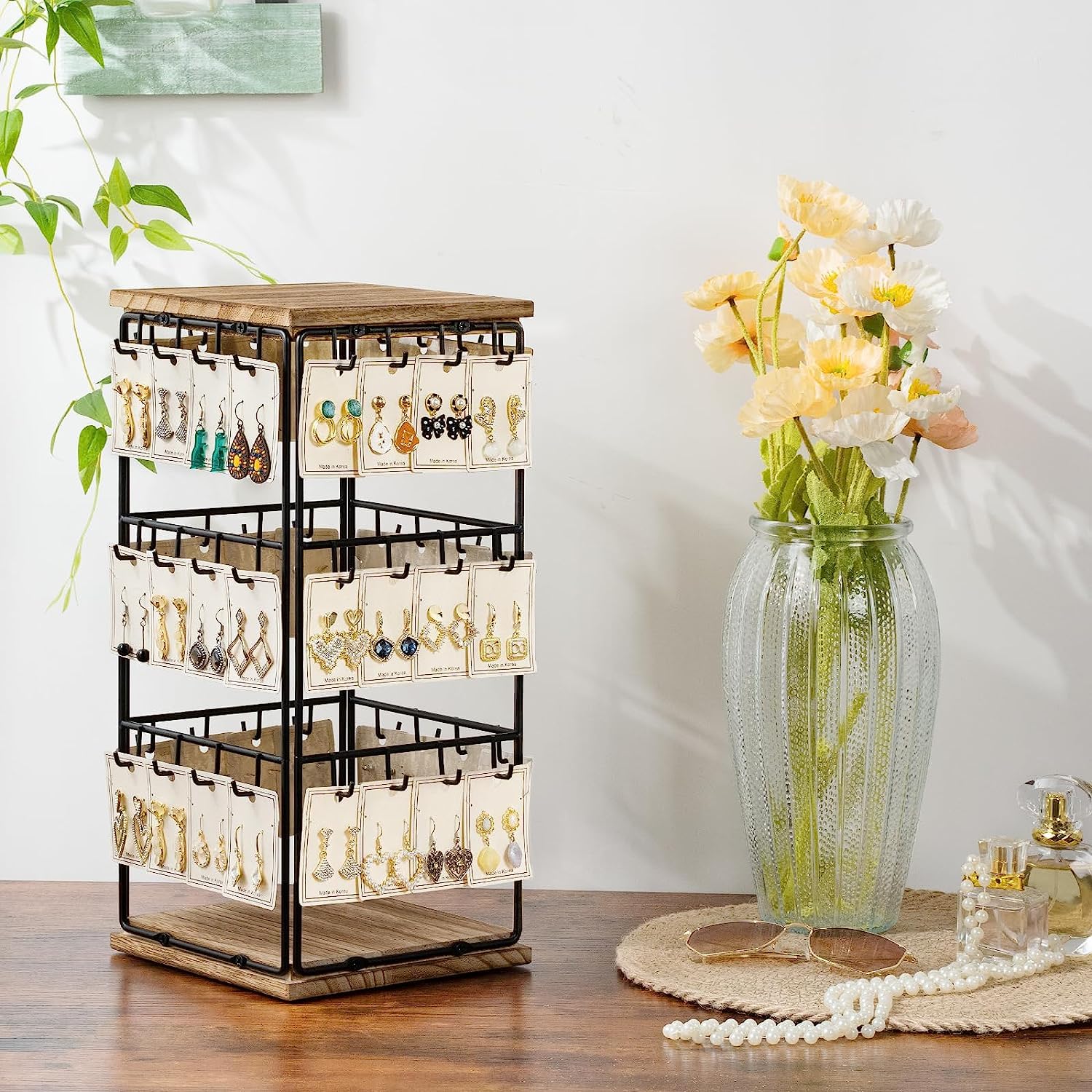 Organizer Porta Gioielli Lolalet A Torre - Portacollane E Orecchini Con Vassoio Bianco - Foto 3