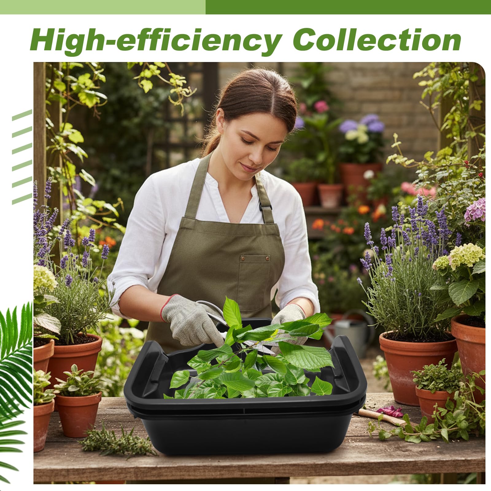 Bandeja de Recorte con Filtro Polen de 150 Micras, Trim Tray Bin Recipiente de Recolección ergonómico, Tamiz para Secar Flores Plantas Hierbas, Negro