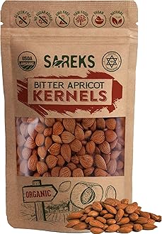 Bitter Apricot Kernels Organic Raw (10oz),%100 USDA Organic Certified Seeds, NON-GMO, Product of Turkey, Gluten Free, Resealable Bag