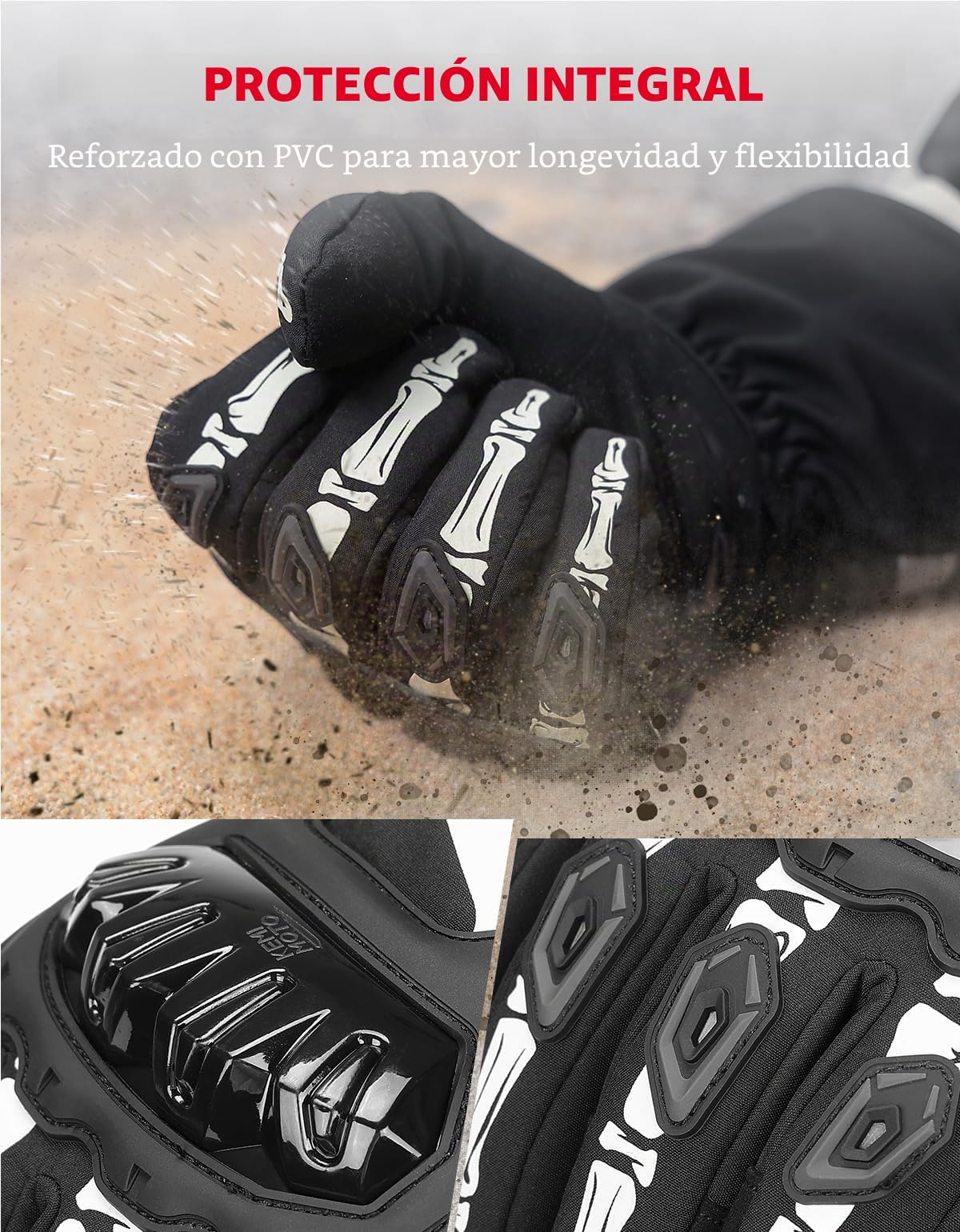 KEMIMOTO Guantes Moto Invierno Impermeables, Cálidos y Pantalla Táctil
