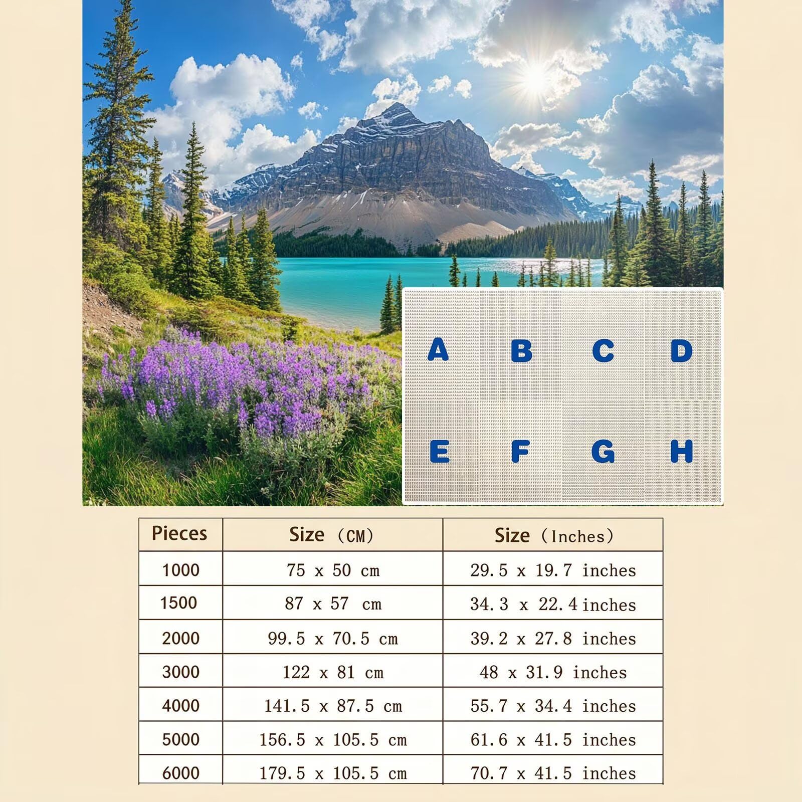 lago paesaggio Puzzle 5000 Pezzi per Adulti, Puzzle in Legno - Collezione Classica con Poster Incluso - Sfida di Concentrazione e Passatempo Antistress, Gioco per Famiglia, 156 x 105 cm f0-300