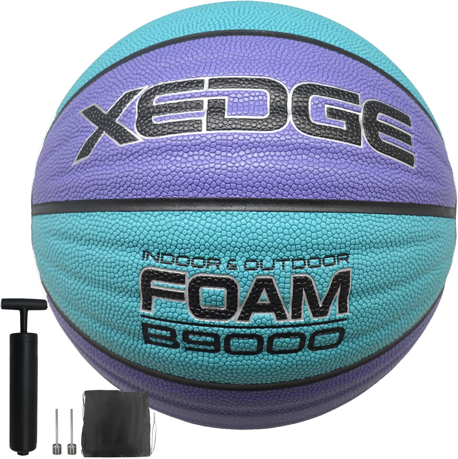 XEDGE Basketball 29.5” Size 7 Indoor Outdoor Wave Leather Basketball Set with Carrying Bag,Needles and Pump