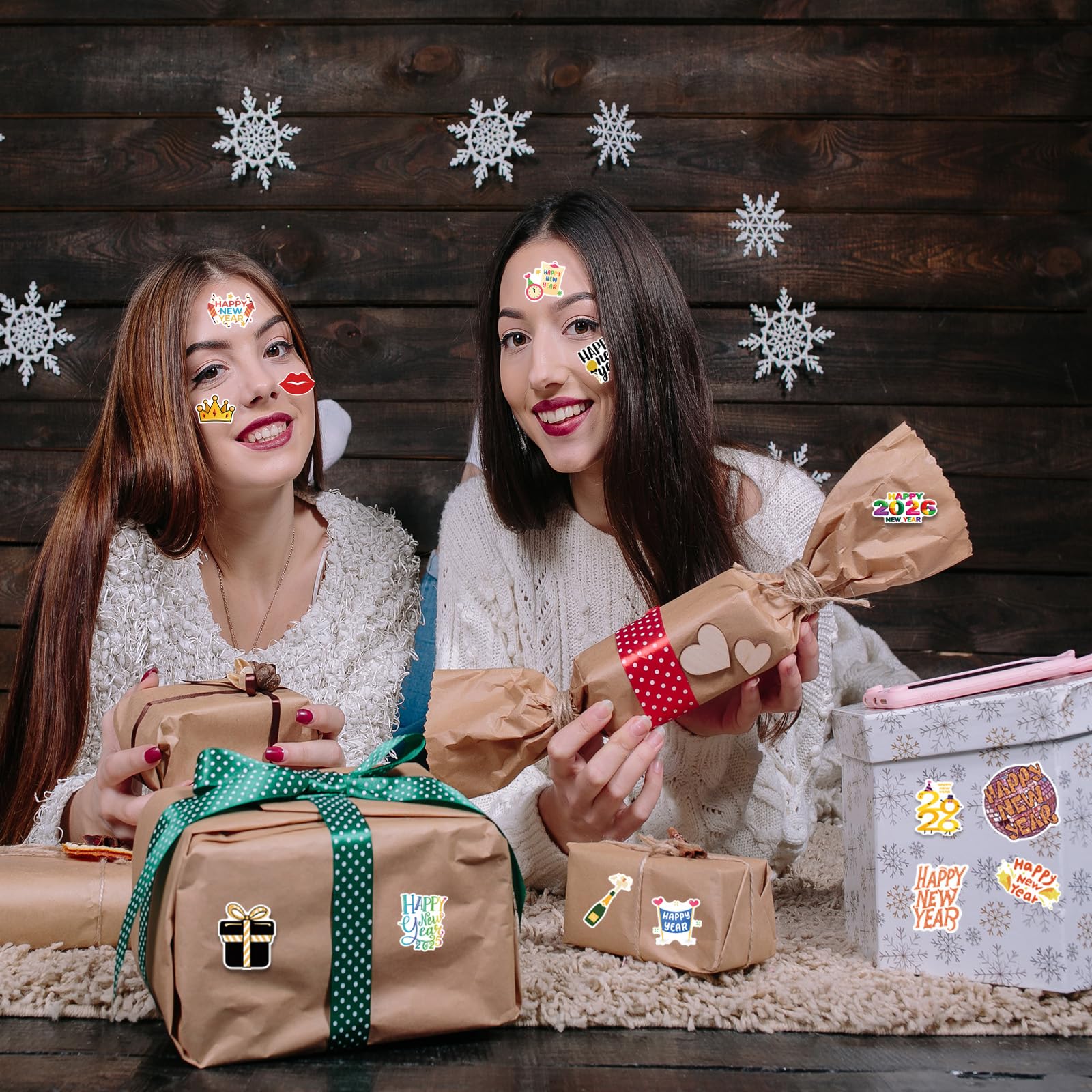 Amazon.com: XZENTIRA 102 PCS Happy New Year Stickers 2026, Vinyl