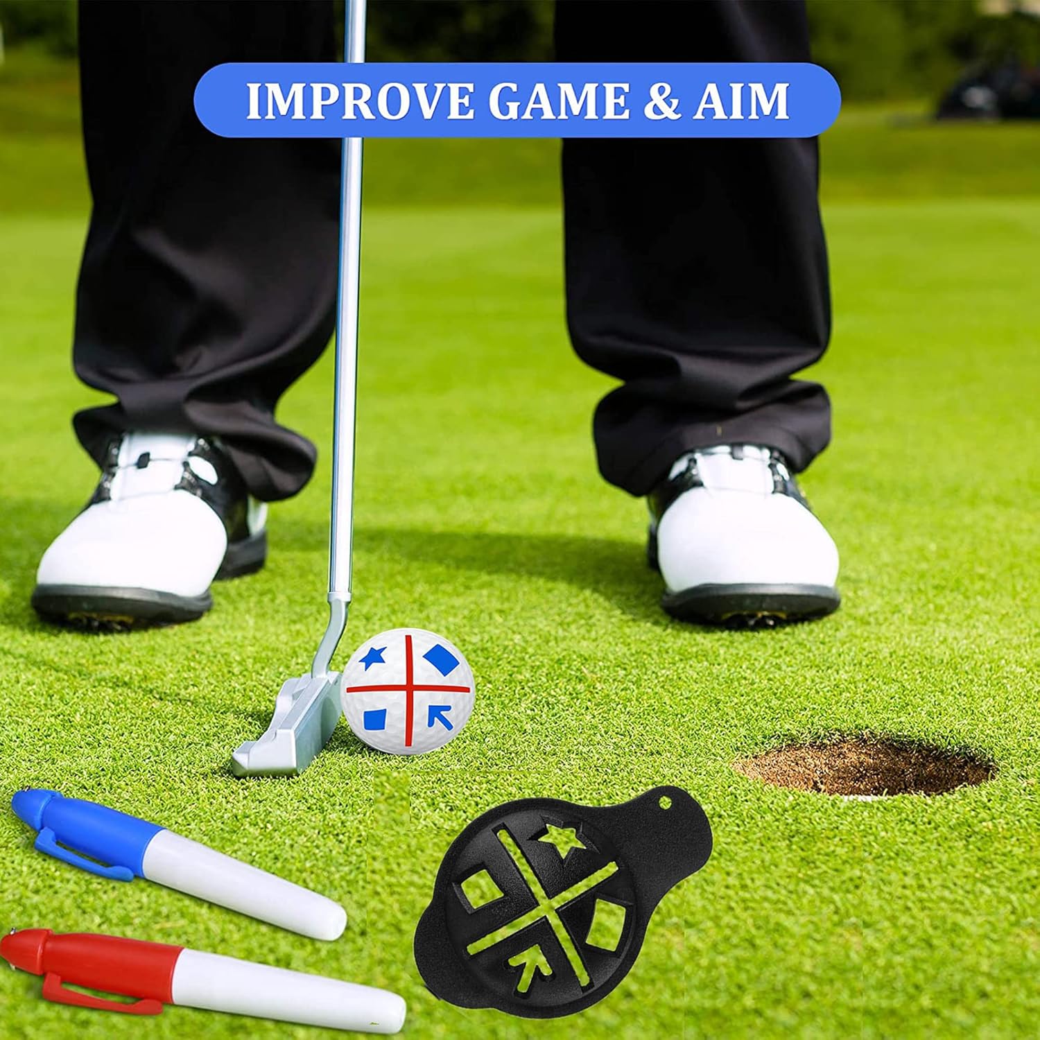 review Maitesite Golf Ball Marker Golf Ball Line Drawing Marker Tool ​Kit, Triple Golf Ball Liner Tool, Unique 3 Line Golf Ball Marker - Golf Ball Identification ​and Swing Path Tool. Golf Gifts!