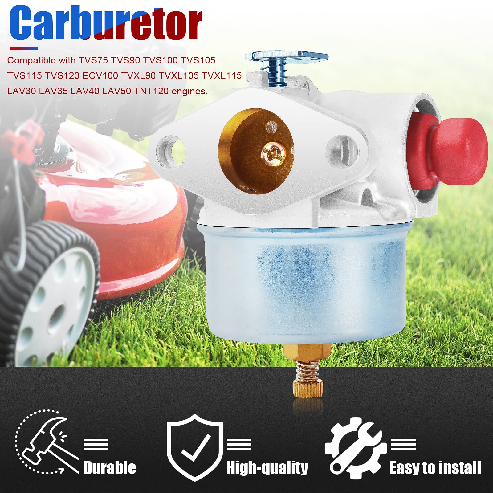 Yingshop Lawnmower Carburetor Carb for Tecumseh 632795 632795A TVS75 TVS90 TVS100 TVS105 TVS115 TVS120 ECV100 TVXL90 TVXL105 TVXL115 LAV30 LAV35 LAV40 LAV50 TNT120 - Image 4
