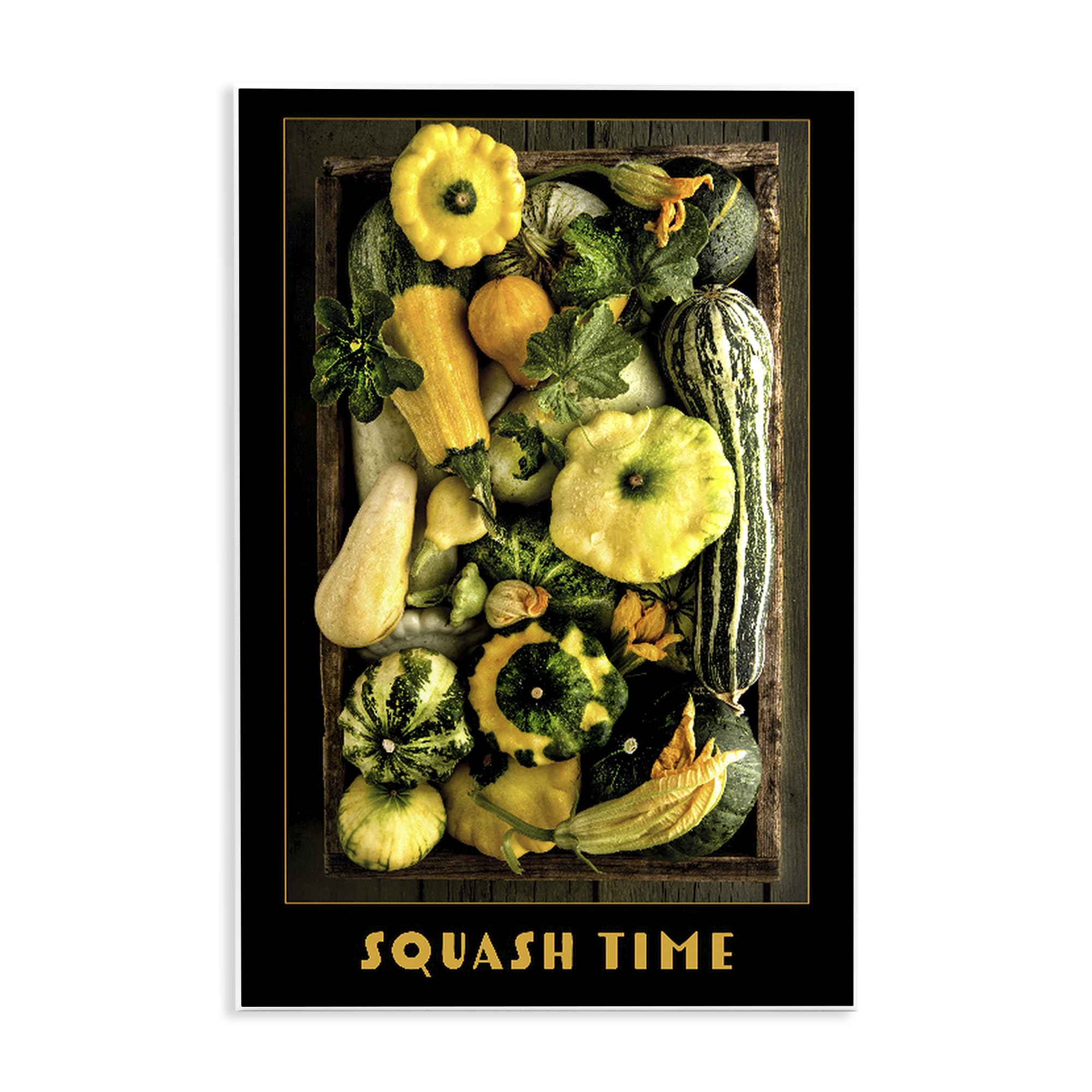 Squash Time - Placa de pared con diseño de verduras vibrantes, 25,4 x 38,1