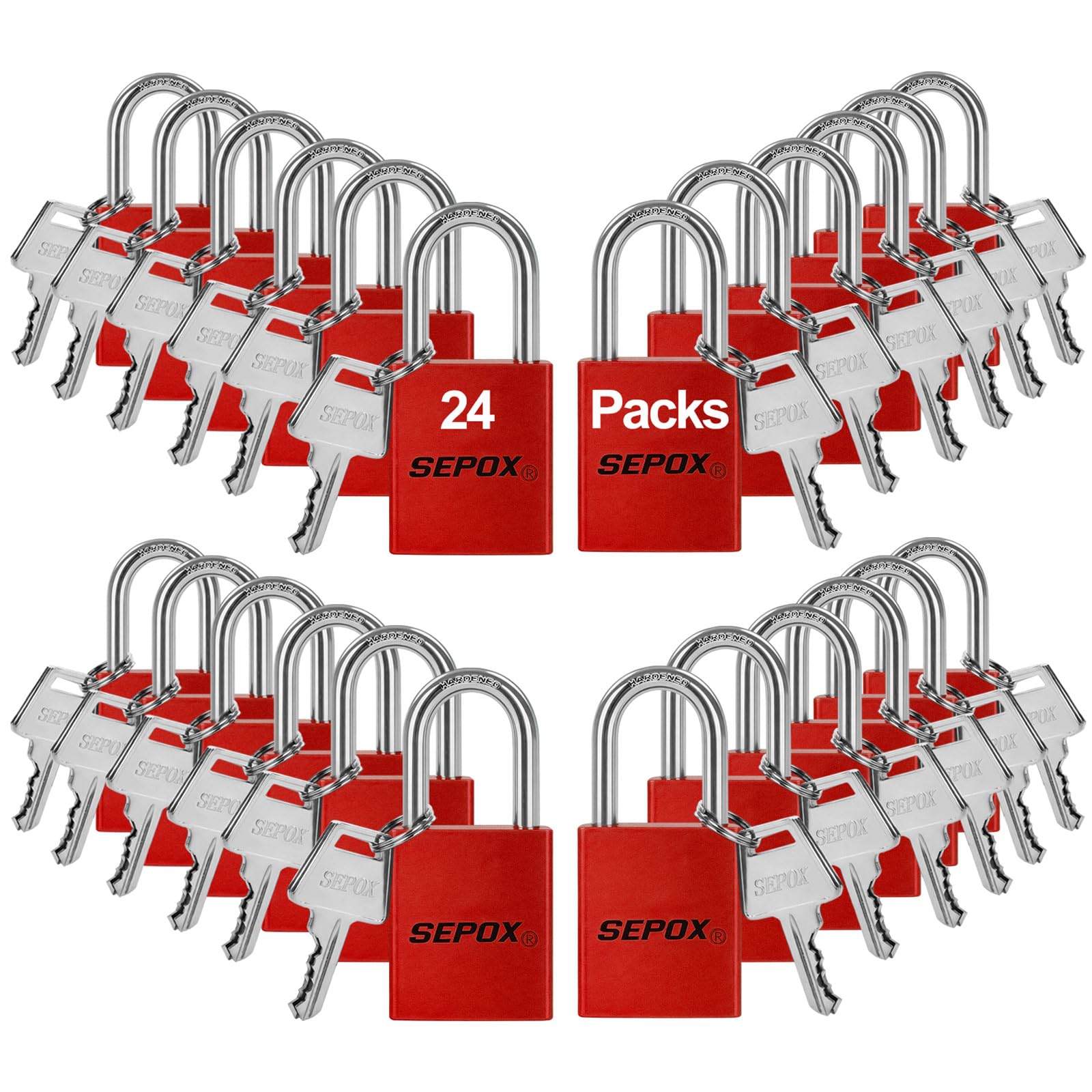 SEPOX® Ultra-Durable Anti-Rust Outdoor Keyed Alike Padlocks - Red