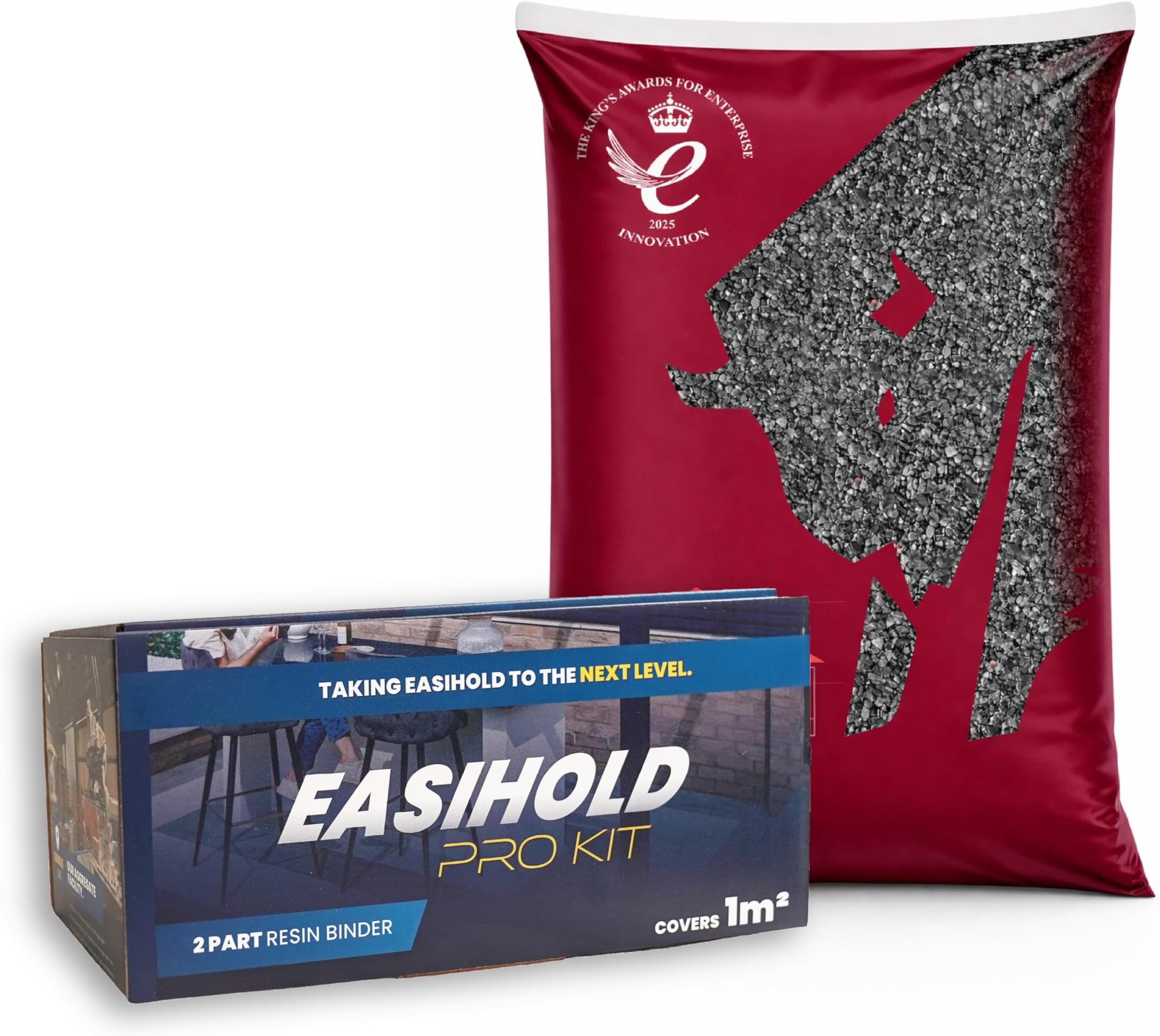Easihold Resin Bound Gravel Kit 1m2 UV Stable Resin & Stones for Patios & Walkways 100% Water Permeable, Long-Lasting & UV-Resistant Stone Carpet Binding Polyurethane Resin (Apollo)