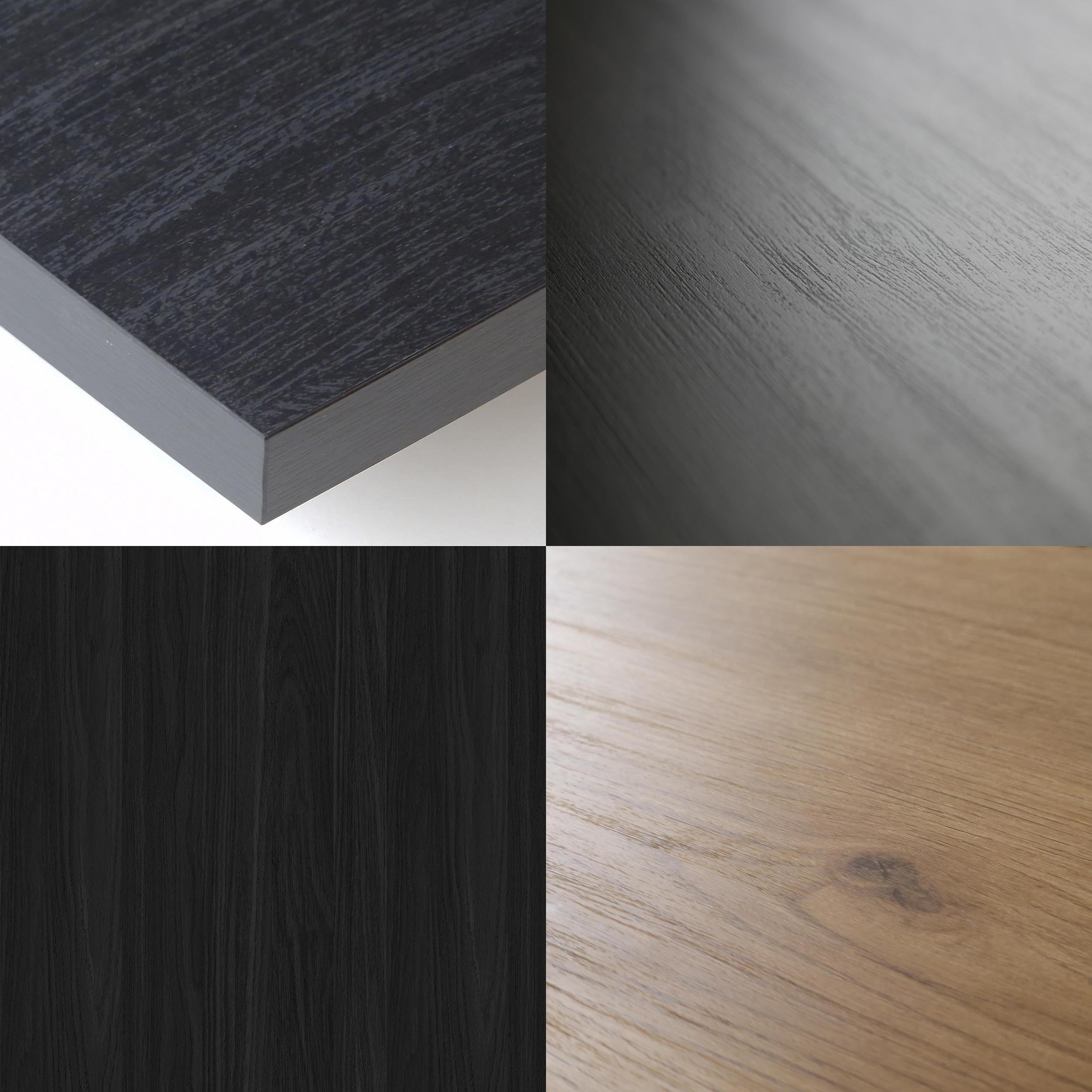 Skraut Home - Set di mobili per il soggiorno | Tavolo 200 Nera piedi U 10 commensali | Mobile TV 120 | Madia/Credenza 140 | Rovere e Nero | Stile industriale