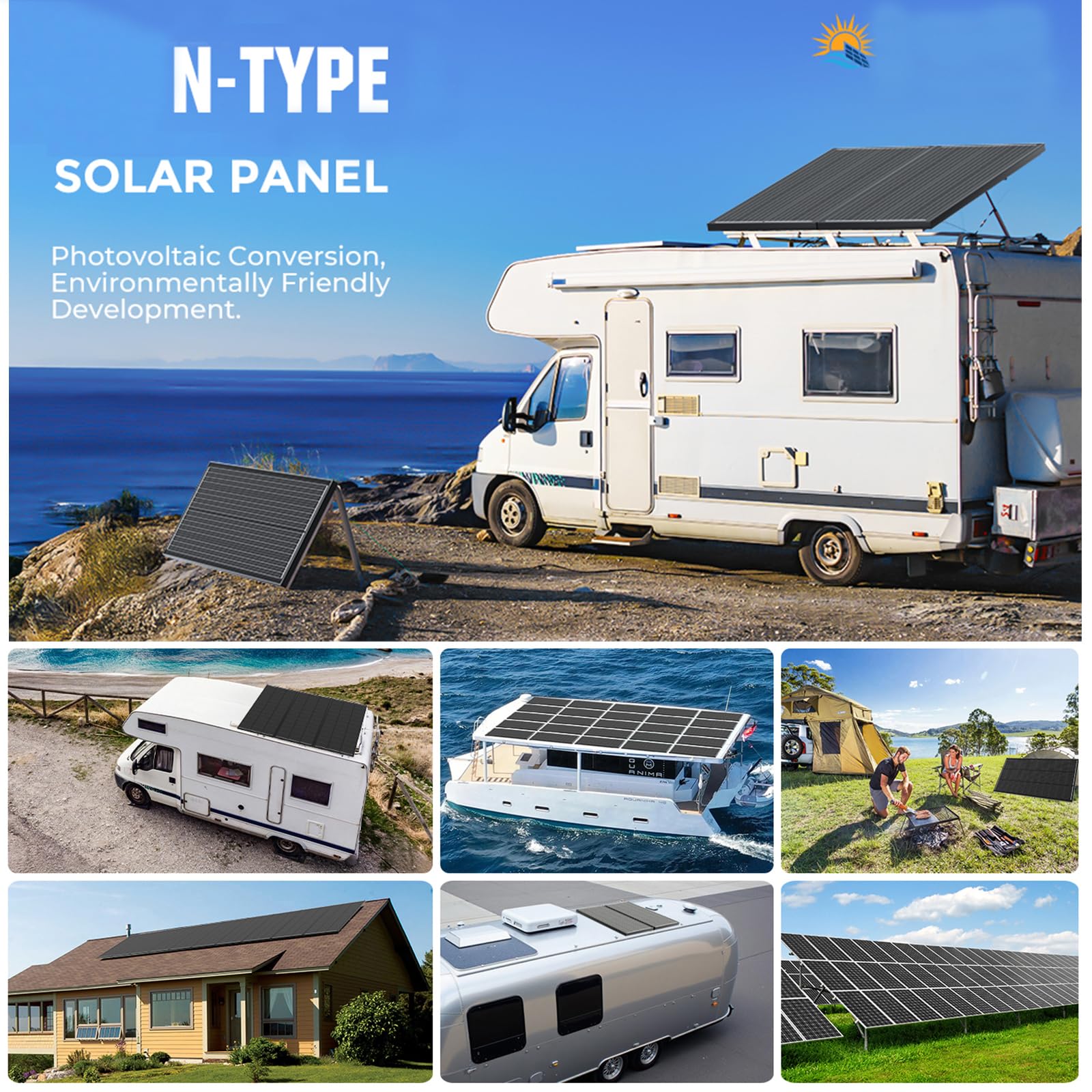Pv Rv Snapklik.com : WERCHTAY 400 Watt Solar Panels, 2 Pcs 200W ...