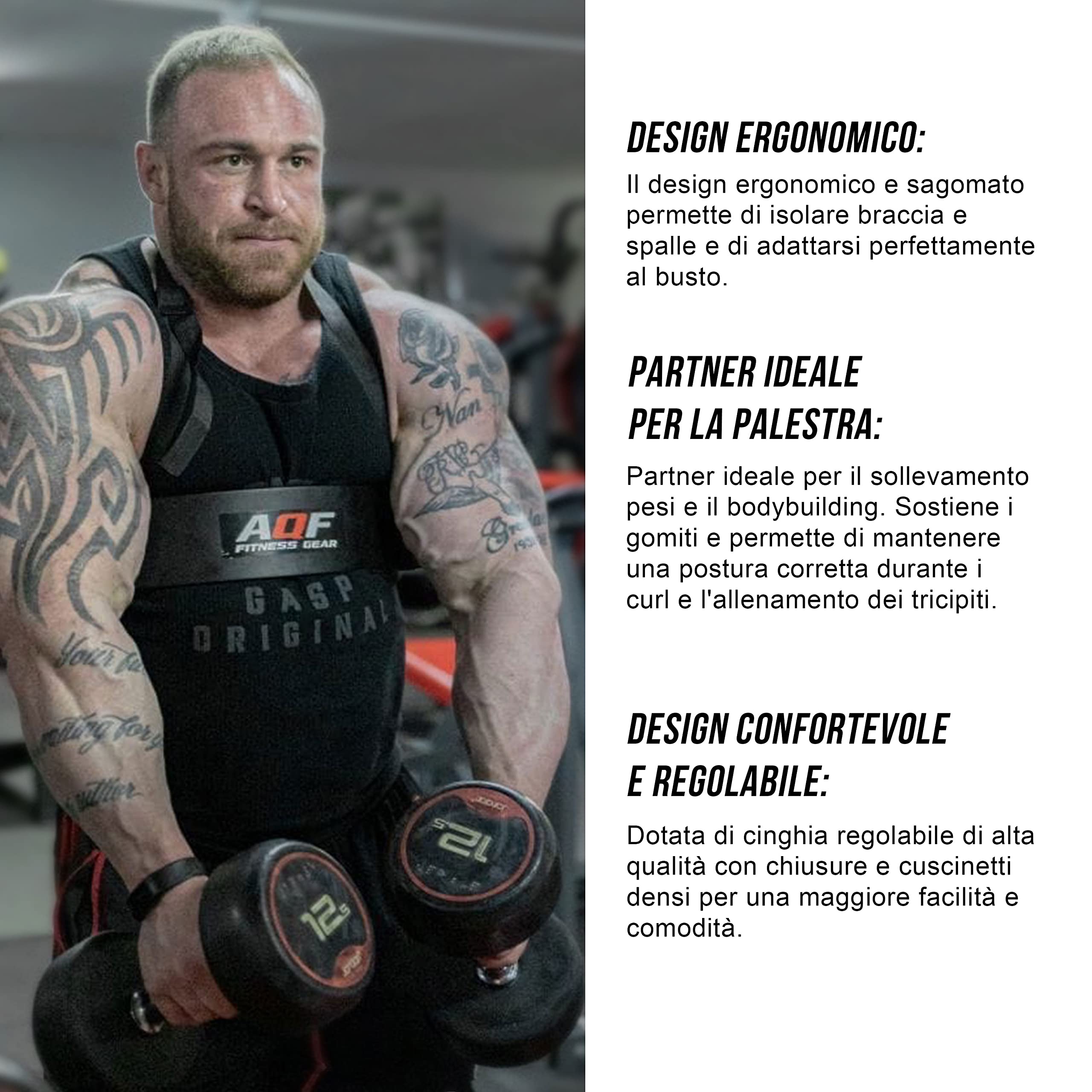 AQF Arm Blaster, Manubri Palestra Biceps Curl, Supporto Bilanciere Curvo ABS Trainer, Bicipiti Isolatore, La Forza Muscolare Tricipiti Allenatore Braccia Bomber per Sollevamento Pesi & Fitness