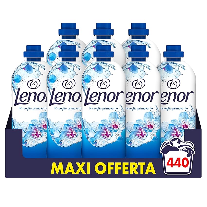 Lenor Ammorbidente Lavatrice Concentrato 440 Lavaggi (8X55), Risveglio Primaverile, Lenzuola Che Profumano Di Pulito Fino A 1 Settimana
