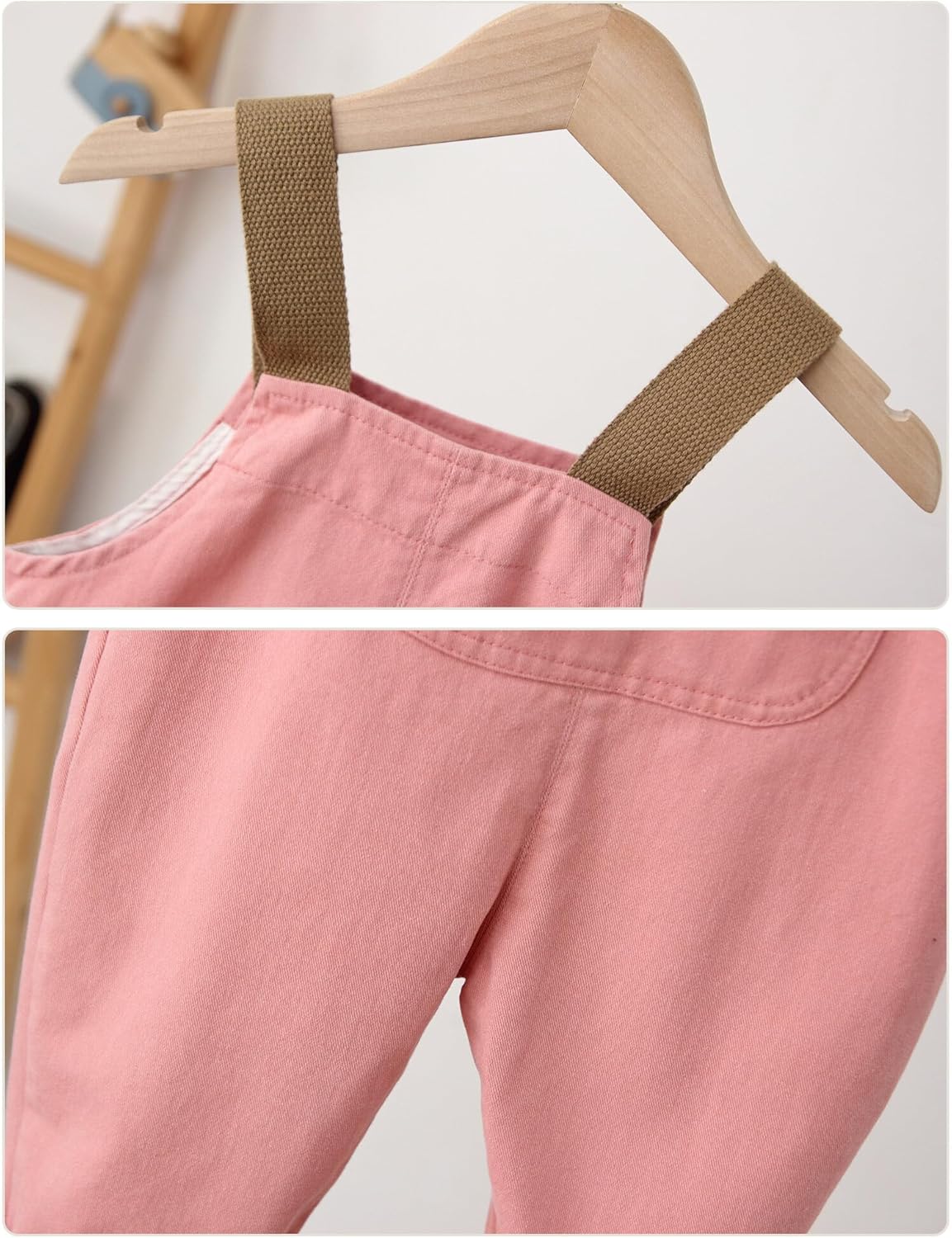 Happy Cherry Toddler Boy Girl Soft Suspender Pants Kids Overalls Loose Retro Trousers with Pockets Romper Outfit
